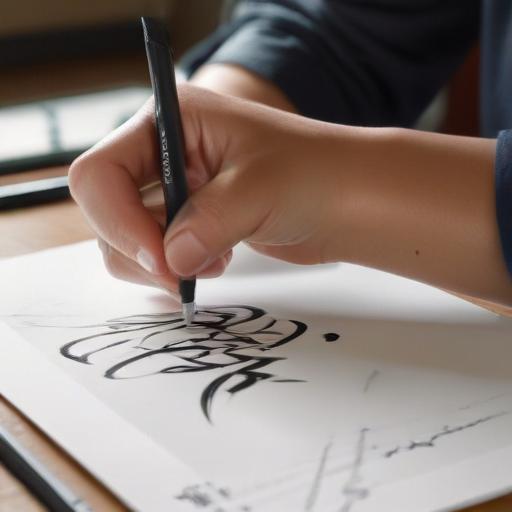 汉字“描”的艺术化图片 (Artistic image for character 描)