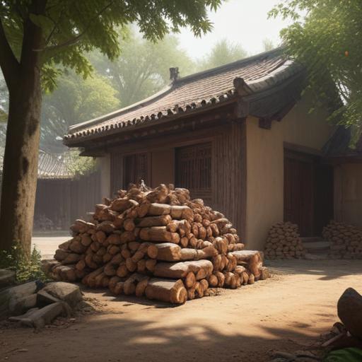 汉字“柴”的艺术化图片 (Artistic image for character 柴)