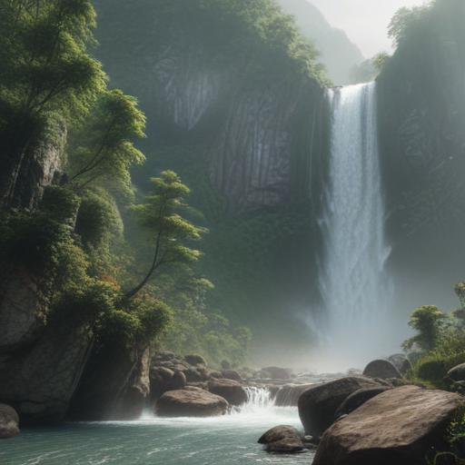 汉字“瀑”的艺术化图片 (Artistic image for character 瀑)