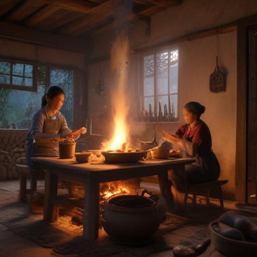 汉字“炊”的艺术化图片 (Artistic image for character 炊)
