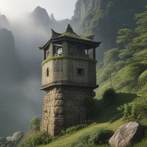 汉字“碉”的艺术化图片 (Artistic image for character 碉)