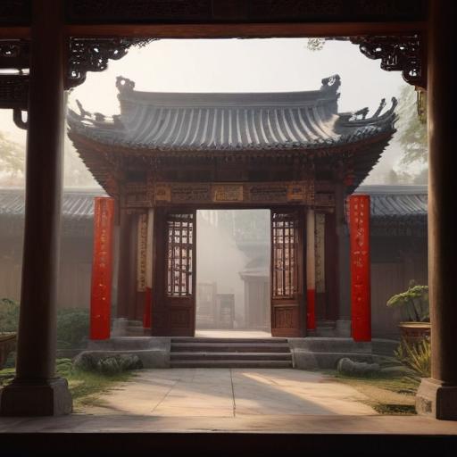 汉字“祠”的艺术化图片 (Artistic image for character 祠)