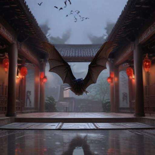 汉字“蝠”的艺术化图片 (Artistic image for character 蝠)