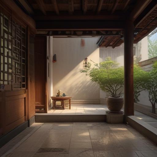汉字“院”的艺术化图片 (Artistic image for character 院)